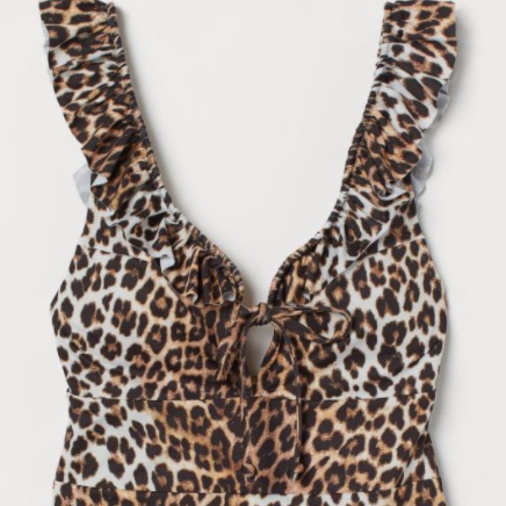 Leopard Ruffle Swimsuit - NWT!